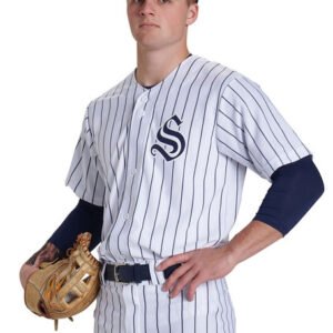 Adult "Yankee Pinstripe" Button Front Baseball Jersey - All Sports Uniforms